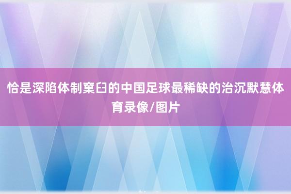 恰是深陷体制窠臼的中国足球最稀缺的治沉默慧体育录像/图片