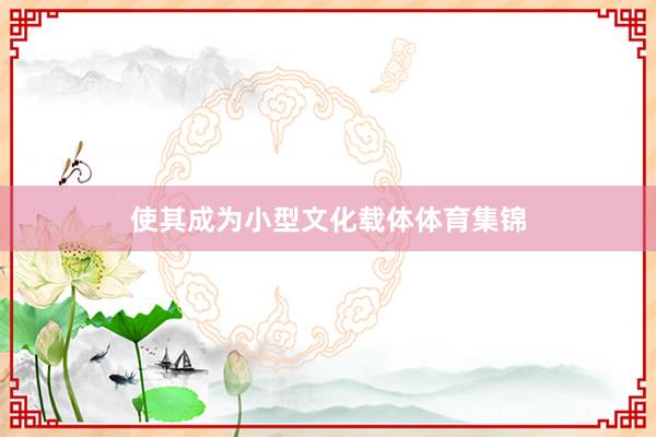 使其成为小型文化载体体育集锦