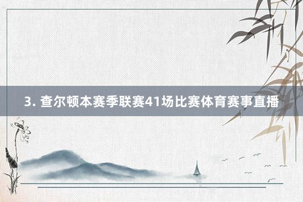 3. 查尔顿本赛季联赛41场比赛体育赛事直播