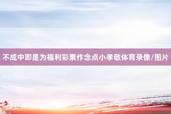 不成中即是为福利彩票作念点小孝敬体育录像/图片