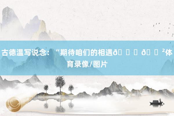 古德温写说念：“期待咱们的相遇🙏🎲体育录像/图片