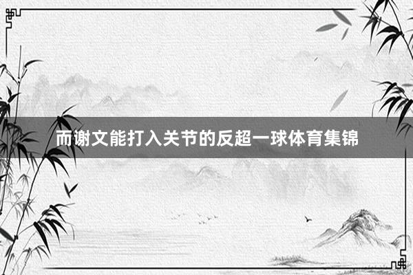 而谢文能打入关节的反超一球体育集锦