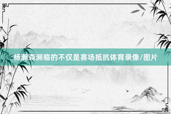 杨瀚森濒临的不仅是赛场抵抗体育录像/图片