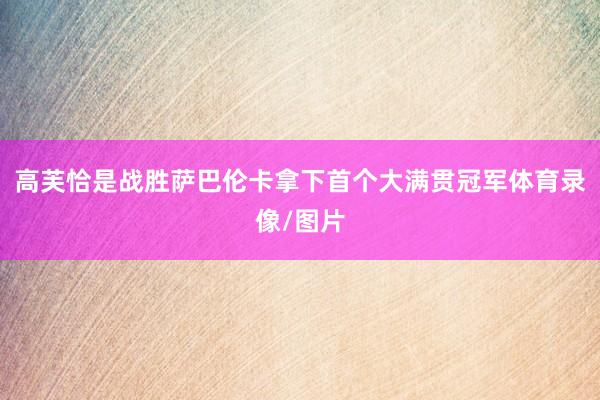 高芙恰是战胜萨巴伦卡拿下首个大满贯冠军体育录像/图片