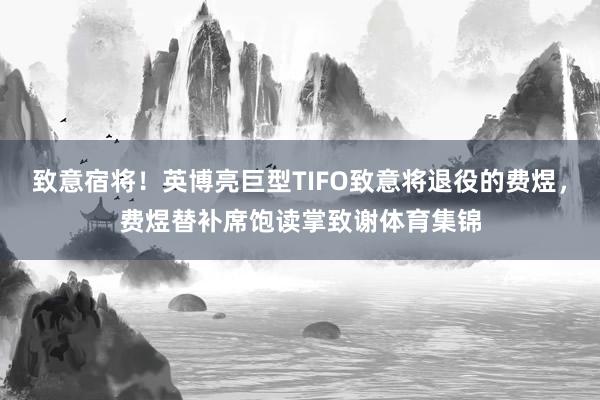 致意宿将！英博亮巨型TIFO致意将退役的费煜，费煜替补席饱读掌致谢体育集锦