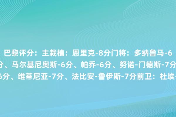 巴黎评分：主栽植：恩里克-8分门将：多纳鲁马-6分后卫：阿什拉夫-7分、马尔基尼奥斯-6分、帕乔-6分、努诺-门德斯-7分中场：若奥-内维斯-6分、维蒂尼亚-7分、法比安-鲁伊斯-7分前卫：杜埃-6分、贡萨洛-拉莫斯-4分、克瓦拉茨赫利亚-8分马竞评分：主栽植：西蒙尼-3分门将：奥布拉克-4分后卫：马科斯-略伦特-4分、勒诺尔芒-2分、朗格莱-2分、加兰-3分中场：朱利亚诺-西蒙尼-3分、德保罗-