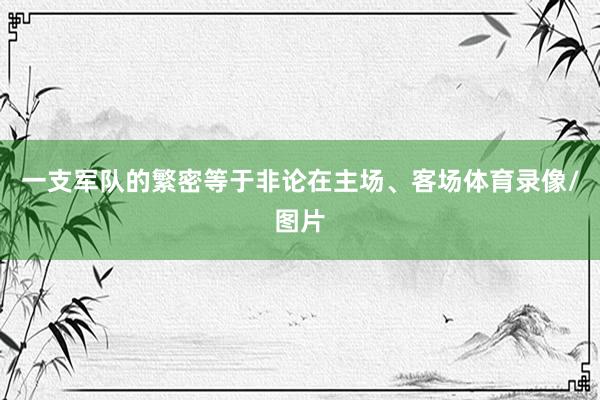 一支军队的繁密等于非论在主场、客场体育录像/图片