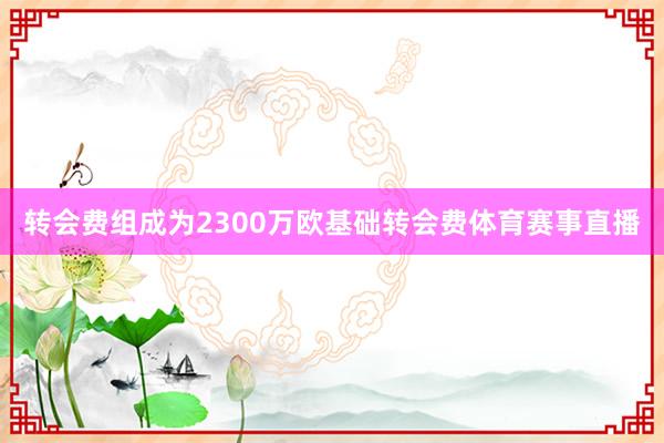 转会费组成为2300万欧基础转会费体育赛事直播