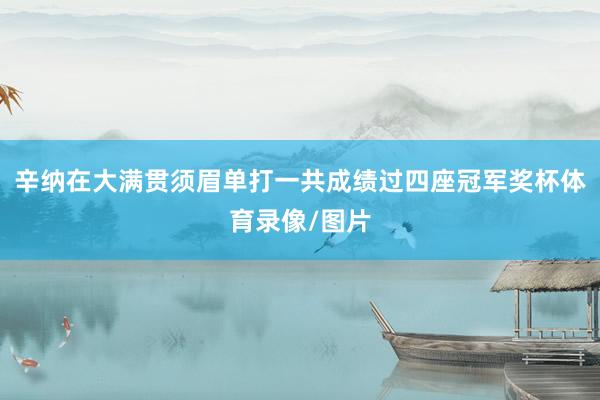 辛纳在大满贯须眉单打一共成绩过四座冠军奖杯体育录像/图片