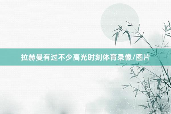 拉赫曼有过不少高光时刻体育录像/图片