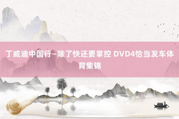 丁威迪中国行—除了快还要掌控 DVD4恰当发车体育集锦