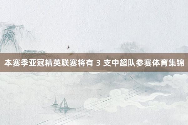 本赛季亚冠精英联赛将有 3 支中超队参赛体育集锦