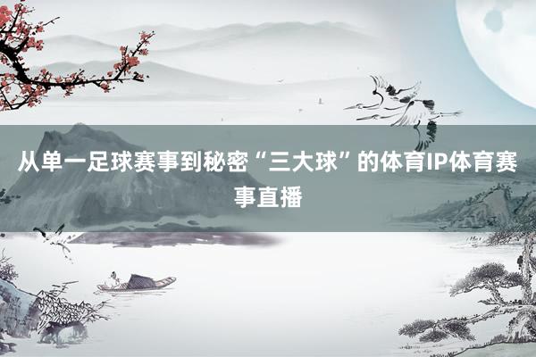 从单一足球赛事到秘密“三大球”的体育IP体育赛事直播