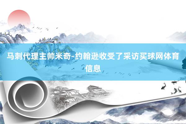 马刺代理主帅米奇-约翰逊收受了采访买球网体育信息