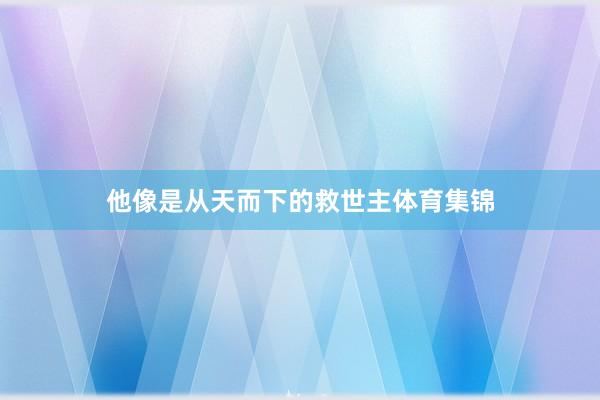 他像是从天而下的救世主体育集锦