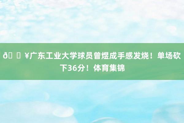 💥广东工业大学球员曾煜成手感发烧!单场砍下36分!体育集锦