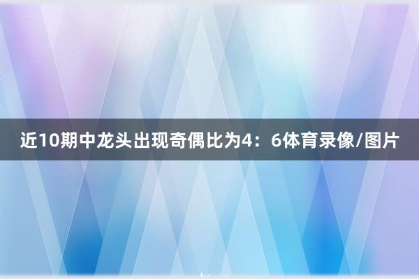 近10期中龙头出现奇偶比为4：6体育录像/图片
