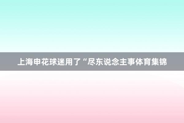 上海申花球迷用了“尽东说念主事体育集锦
