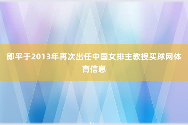 郎平于2013年再次出任中国女排主教授买球网体育信息