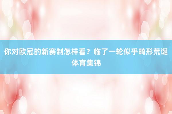 你对欧冠的新赛制怎样看？临了一轮似乎畸形荒诞体育集锦