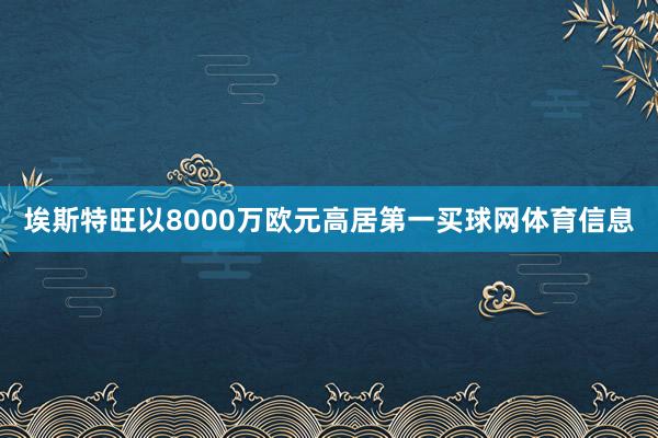 埃斯特旺以8000万欧元高居第一买球网体育信息