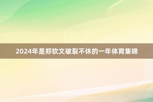 2024年是郑钦文破裂不休的一年体育集锦